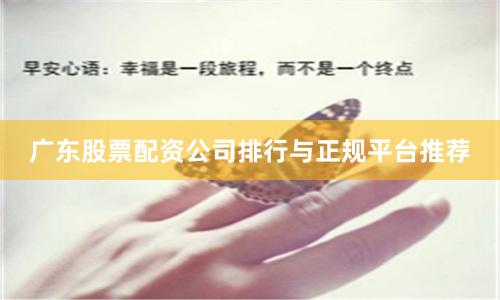 广东股票配资公司排行与正规平台推荐
